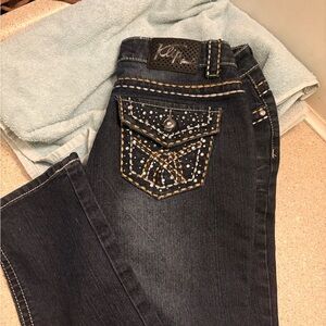 Women's Black Jeans with Embellished Pocket